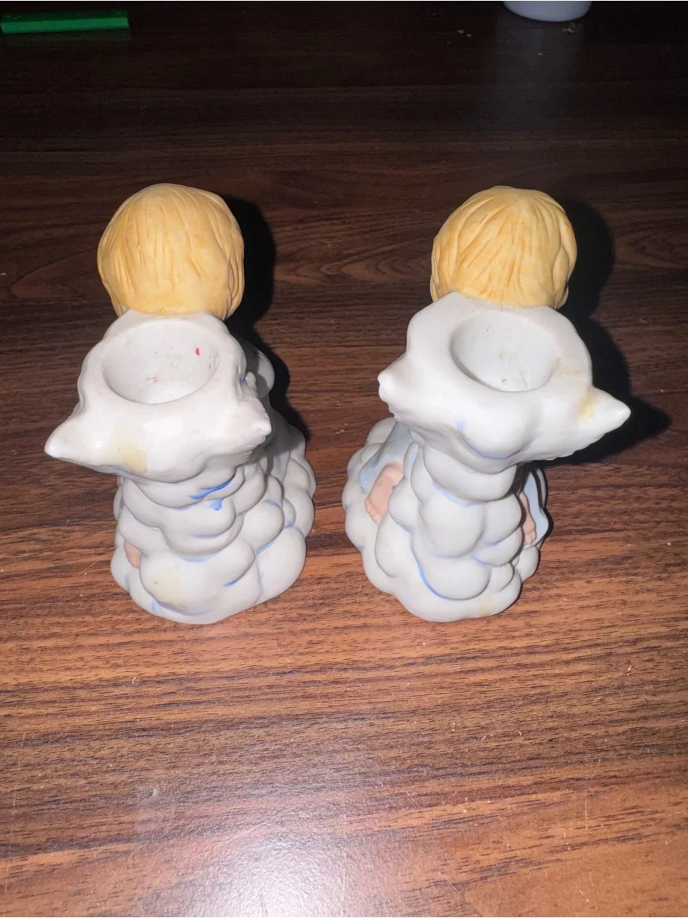 Vintage Cherub Angel Candle Holders Set of 2 | Ceramic Praying Angels